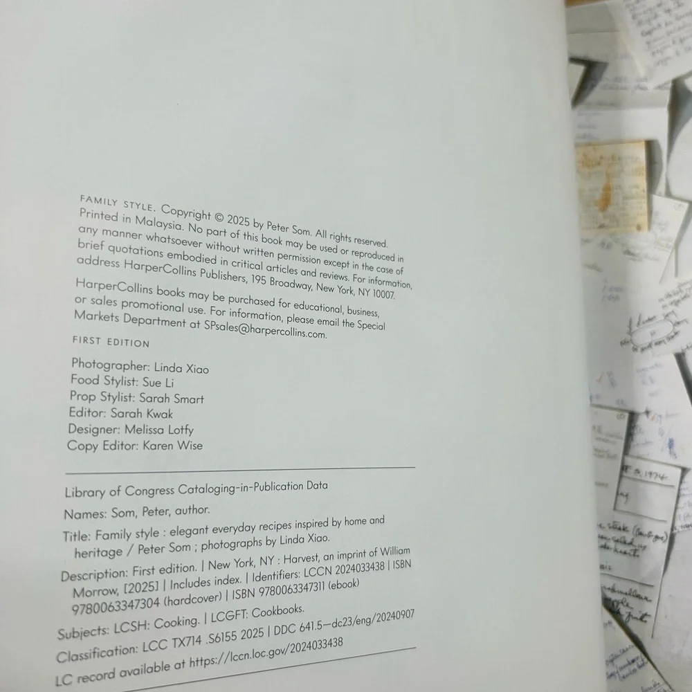 First Edition Peter Som Family Style Cookbook - Picture 2 of 12